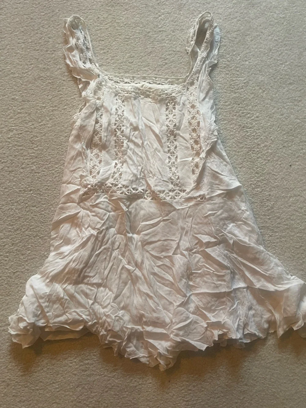 Free People White/Cream Crochet Mini Dress - Picture 2 of 3